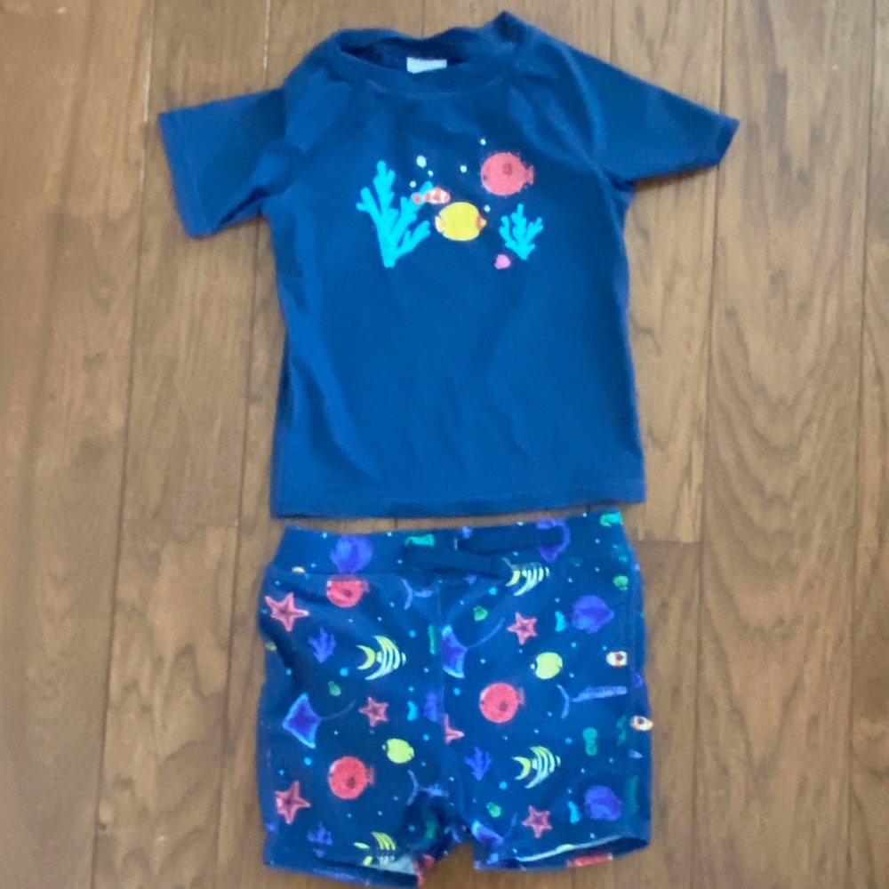 Tucker + Tate Swimwear - Boys Swim Trunks and Rash Guard (18 Months)